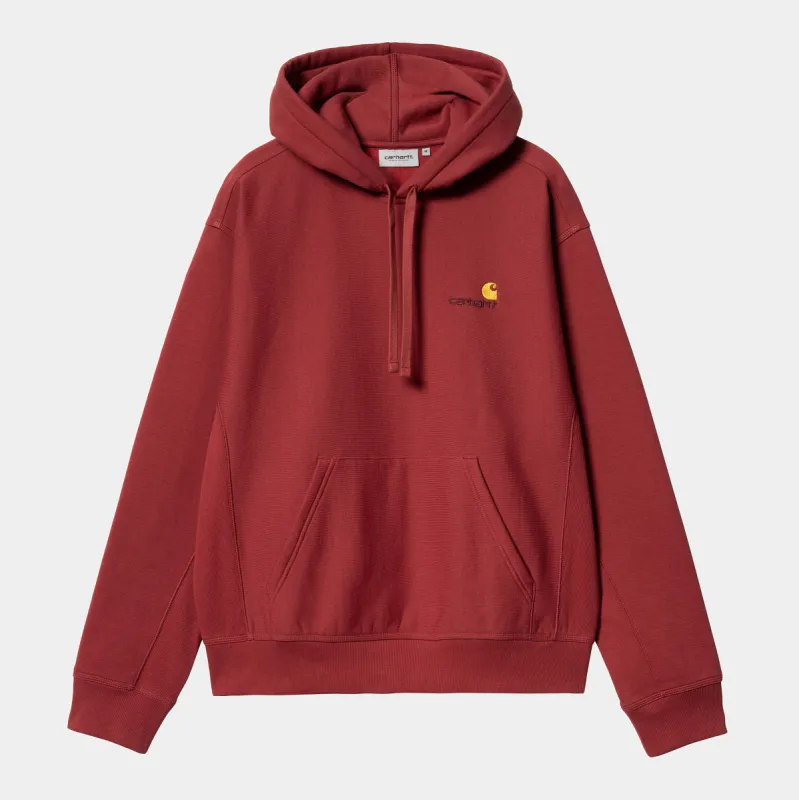 Carhartt WIP Mens American Script Sweat Hoodie - Tuscany sold by The Foot Factory