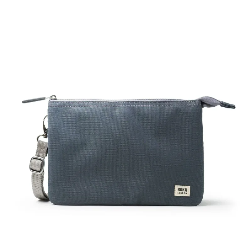 ROKA Carnaby Crossbody Smoke XL Recycled Canvas Bag sold by The Foot Factory