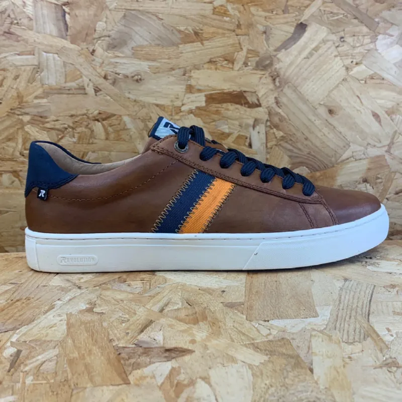 Rieker Mens Casual Leather Trainers - Brown sold by The Foot Factory