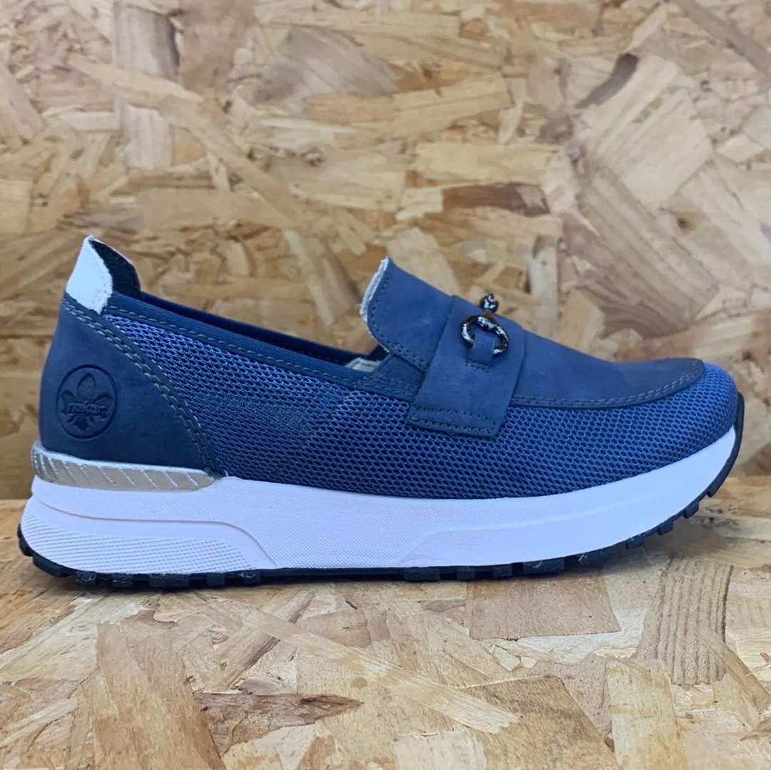 Rieker Womens Fashion Loafer - Blue sold by The Foot Factory