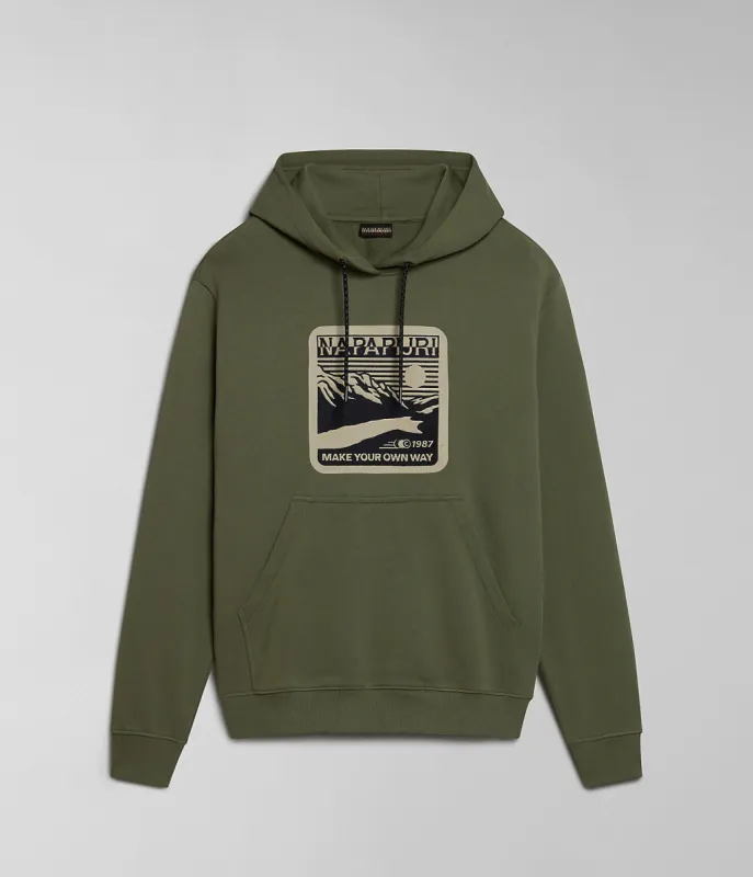 Napapijri Mens Boyd Hoodie - Green sold by The Foot Factory