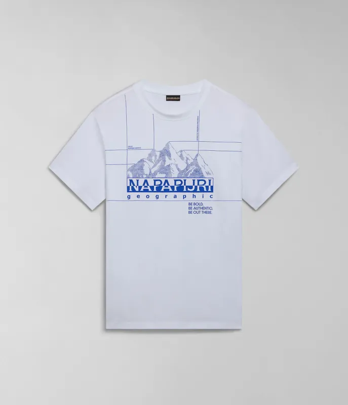 Napapijri Mens Frame T-Shirt - White sold by The Foot Factory
