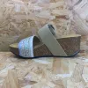 Plakton Womens Alicante Hi Jute Leather Sandal - Green sold by The Foot Factory