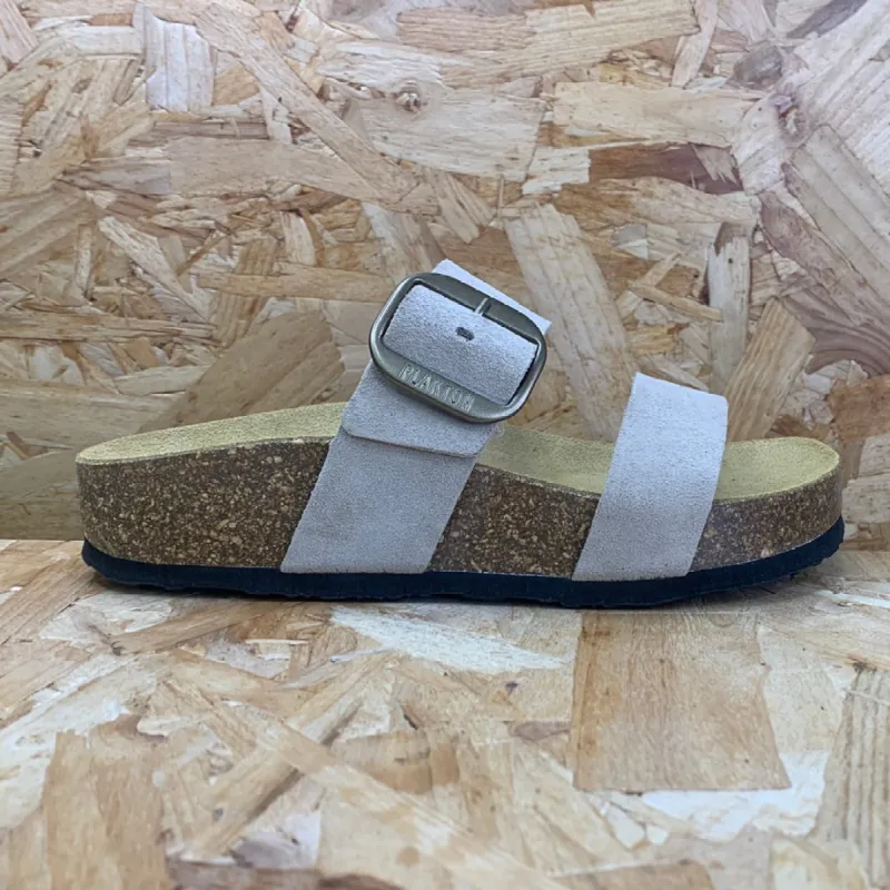 Plakton Womens Alicante Mid Apure Leather Sandal - Stone sold by The Foot Factory
