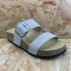 Plakton Womens Alicante Mid Apure Leather Sandal - Stone sold by The Foot Factory