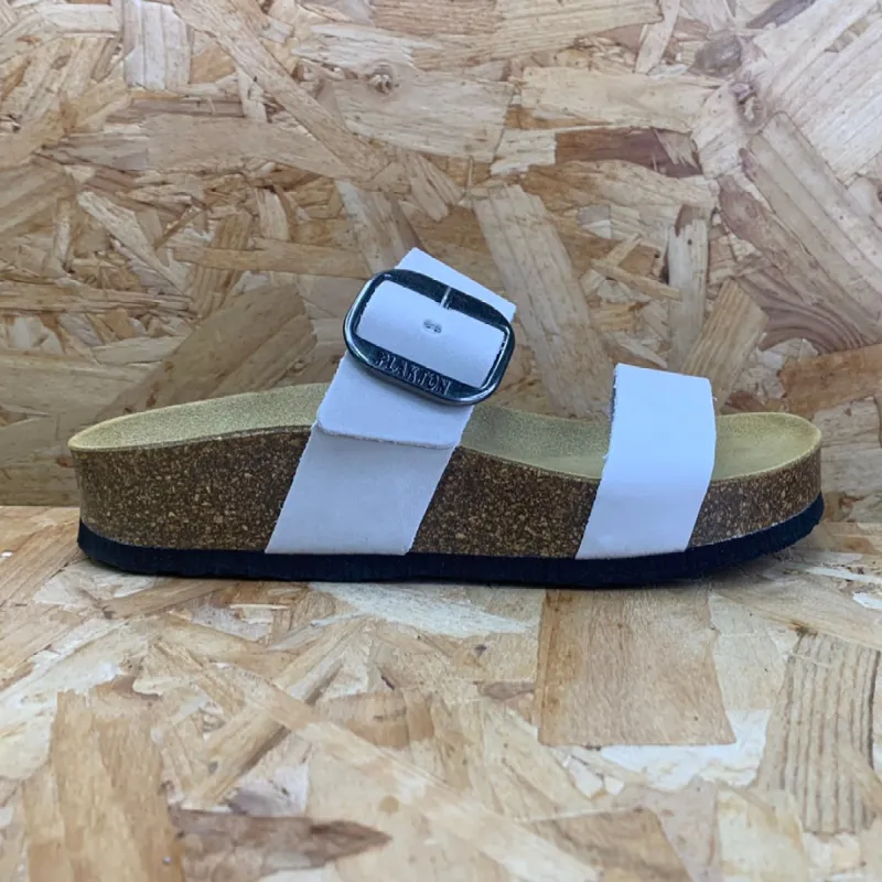 Plakton Womens Alicante Mid Leather Sandal - Pearl sold by The Foot Factory