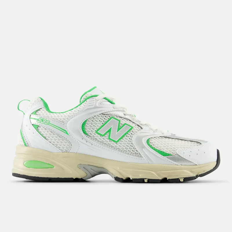 New Balance Unisex 530 Fashion Trainers - White / Palm Leaf sold by The Foot Factory
