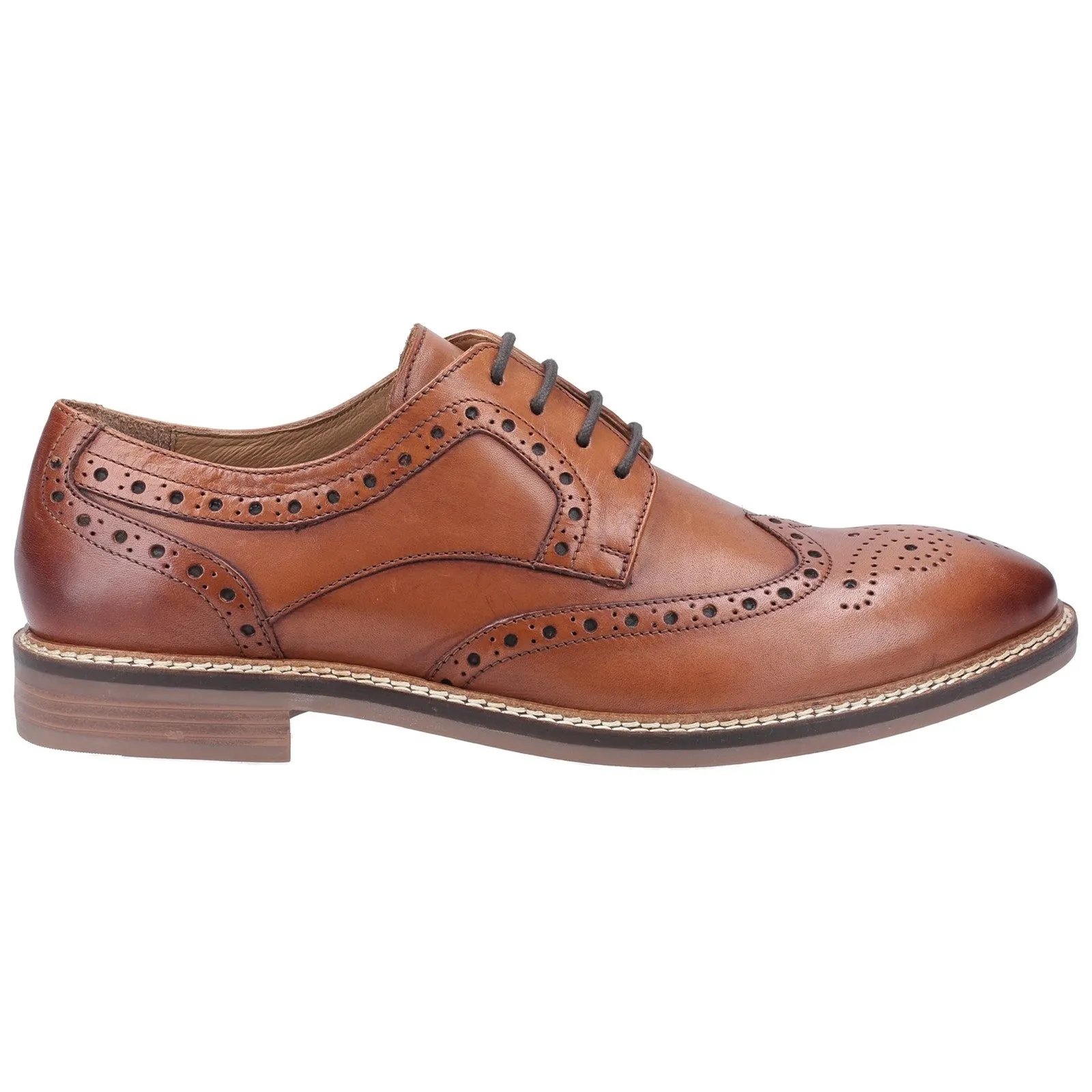 Hush Puppies Mens Bryson Leather Shoes - Brown sold by The Foot Factory
