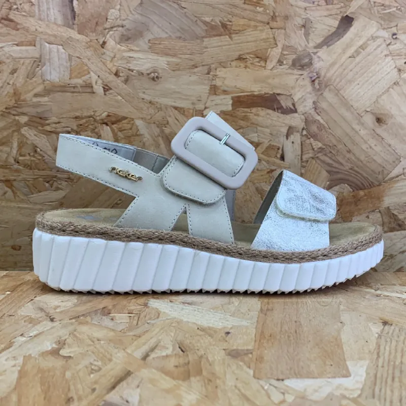 Rieker Womens Fashion Sandal - Beige sold by The Foot Factory