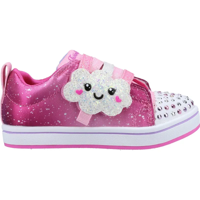 Skechers Infant Girls Sparkle Rayz Rainbow Smiles Light Up Trainers - Pink sold by The Foot Factory