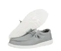 Hey Dude Mens Wally Canvas Moccasin - Light Grey sold by The Foot Factory