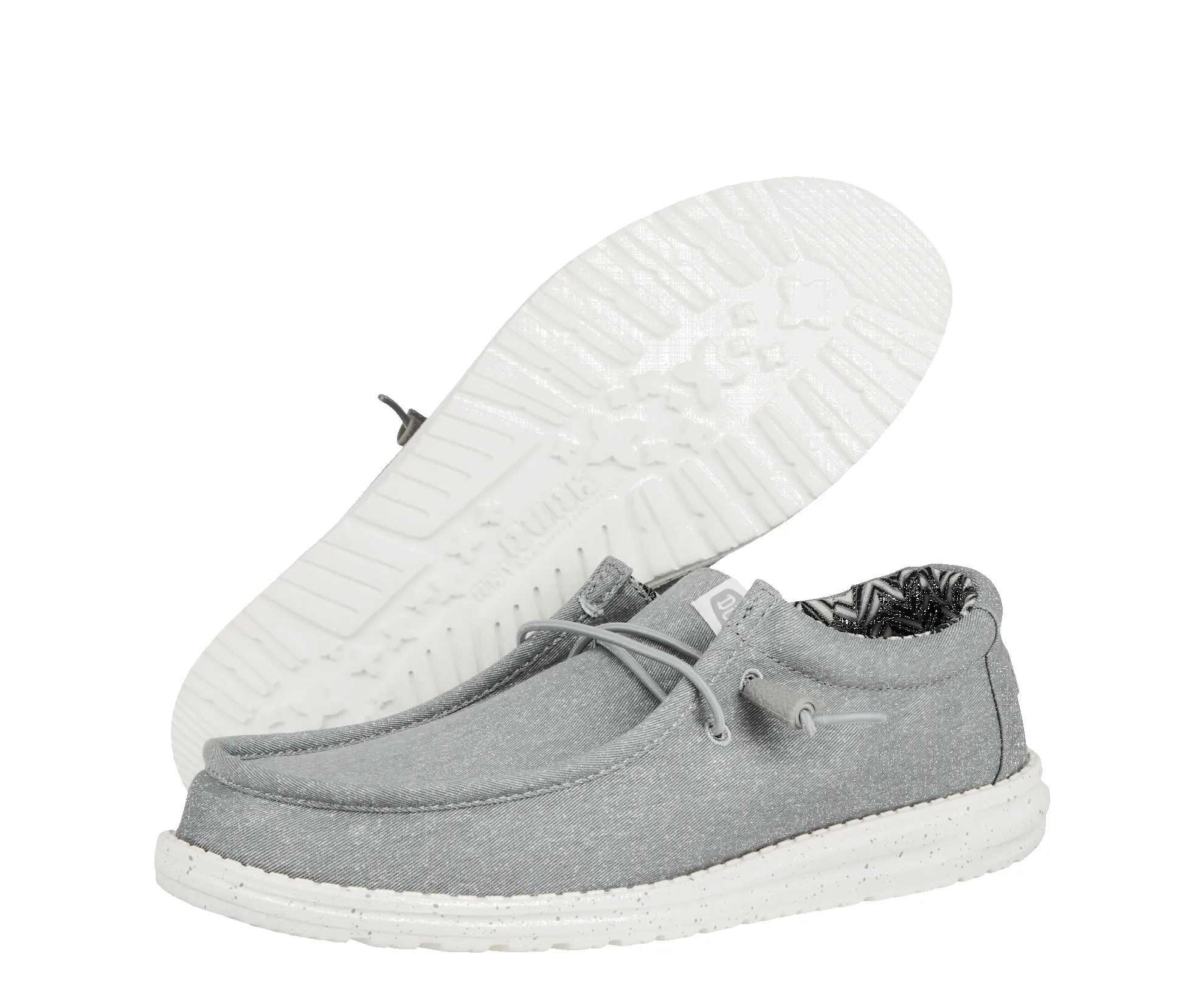 Hey Dude Mens Wally Canvas Moccasin - Light Grey sold by The Foot Factory product image thumbnail 4