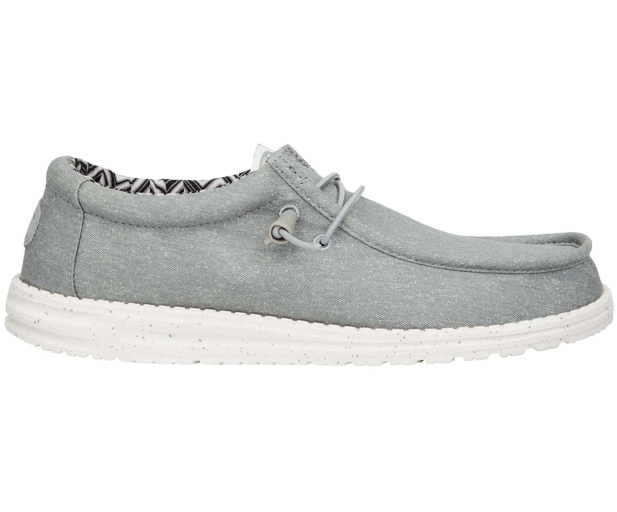 Hey Dude Mens Wally Canvas Moccasin - Light Grey sold by The Foot Factory