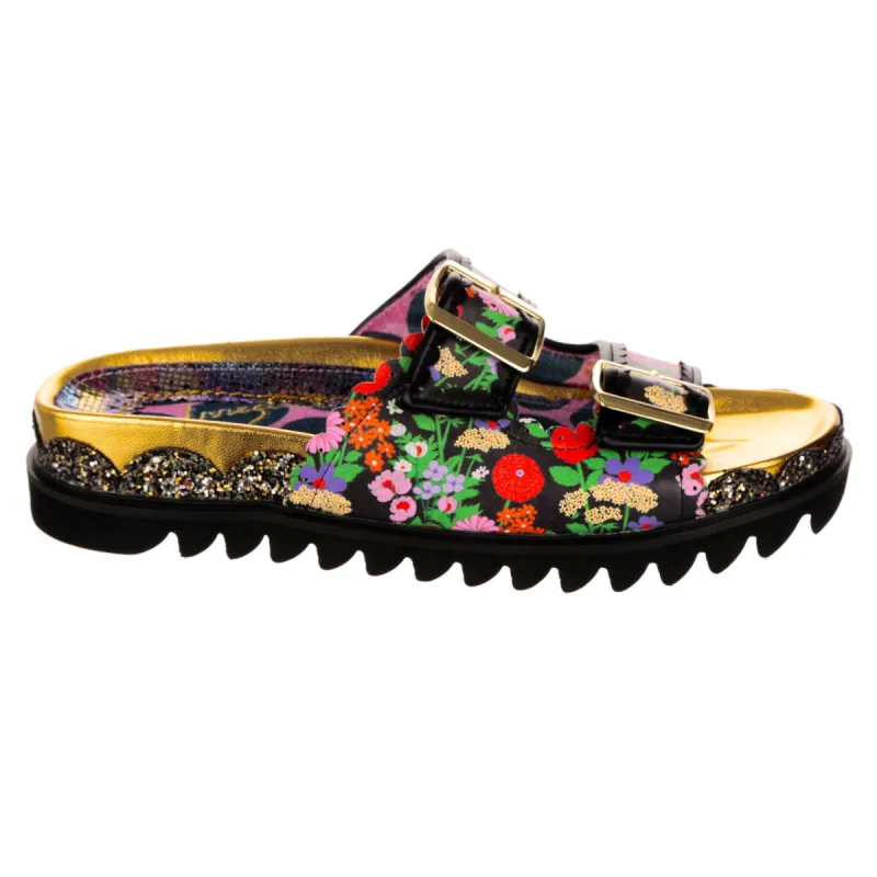 Irregular Choice Womens Garden Gander Sandal - Black sold by The Foot Factory