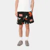 Carhartt WIP Mens Slater Isis Maria Dinner Print Swim Shorts - Black sold by The Foot Factory