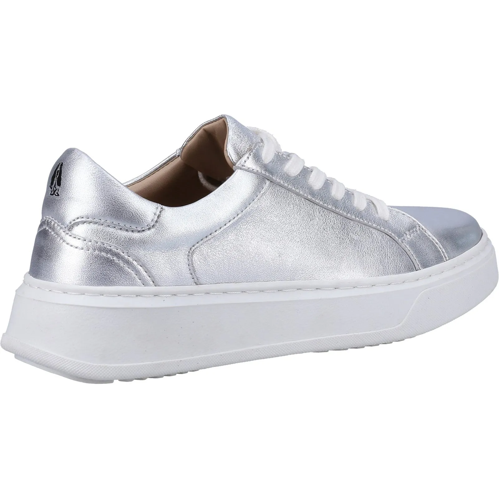 Hush Puppies Womens Camille Leather Trainers - Silver sold by The Foot Factory product image thumbnail 3