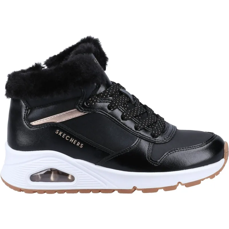 Skechers Girls Street Uno Cozy On Air Boots - Black made by Skechers