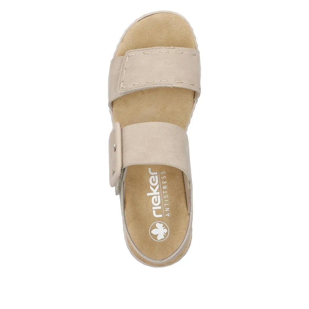 Rieker Womens Fashion Wedge Sandal - Beige sold by The Foot Factory product image thumbnail 4