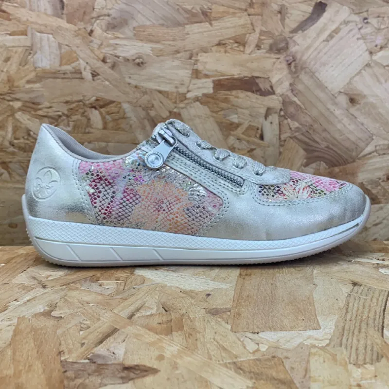 Rieker Womens Fashion Extra Wide Trainers - Beige sold by The Foot Factory