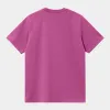 Carhartt WIP Mens Script Short Sleeve T-Shirt - Magenta sold by The Foot Factory