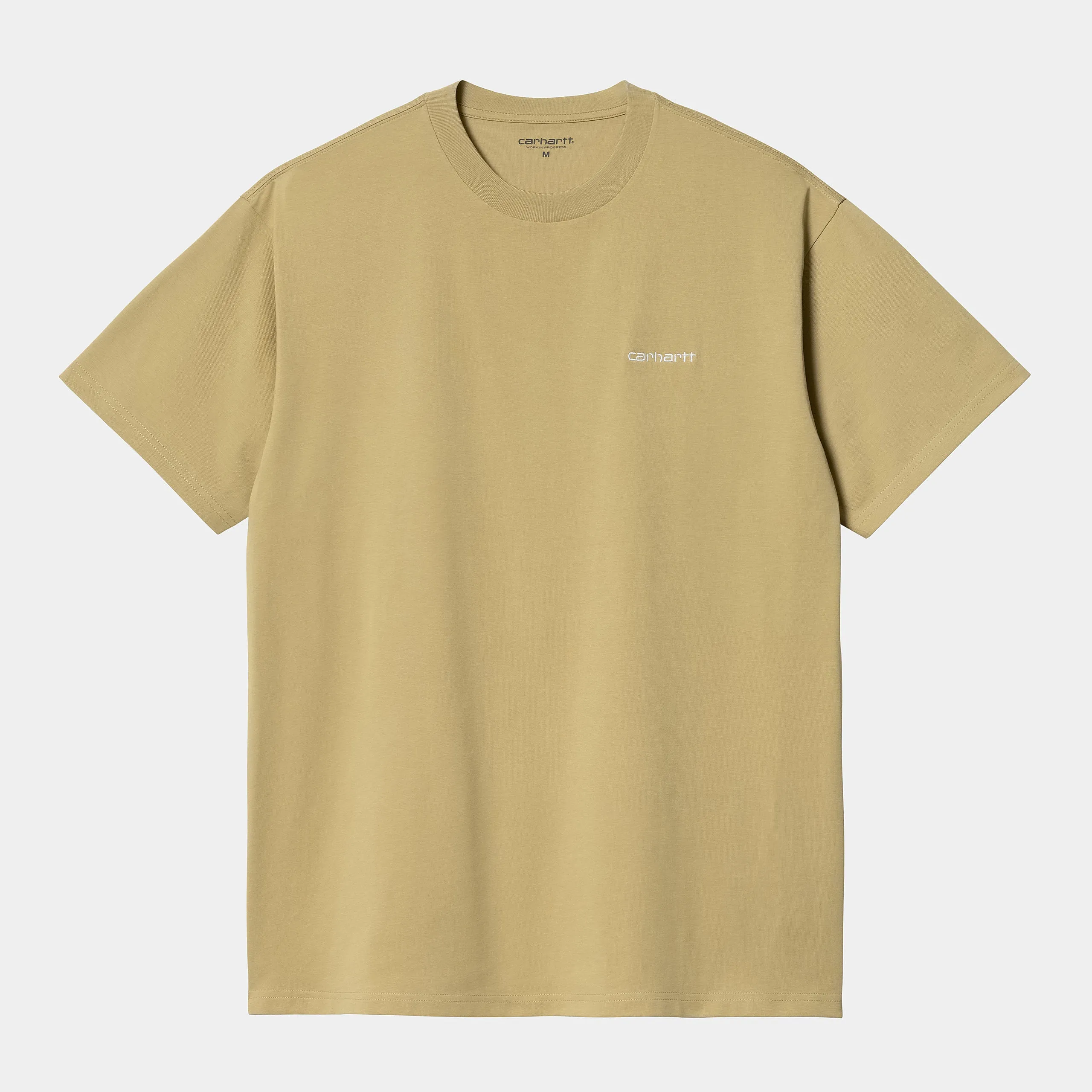 Carhartt WIP Mens Script Embroidery Short Sleeve T-Shirt - Agate sold by The Foot Factory
