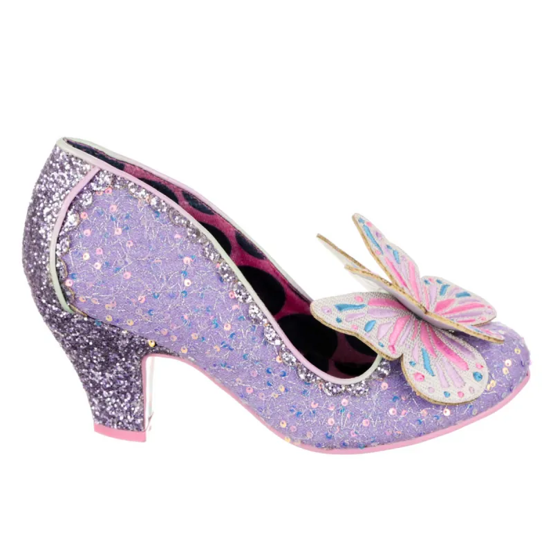 Irregular Choice Womens Madam Mariposa High Heel - Lavender sold by The Foot Factory