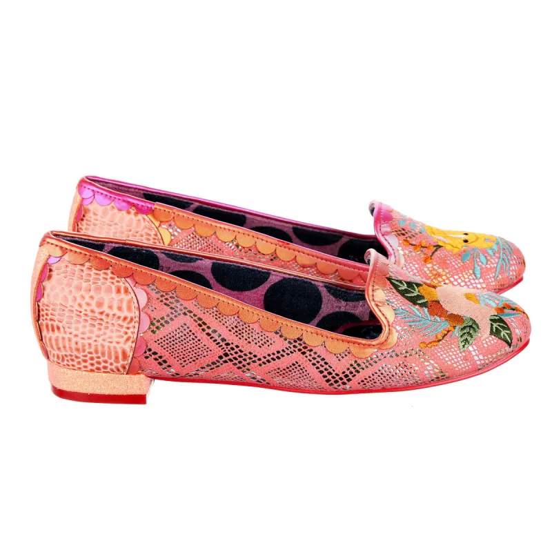 Irregular Choice Womens Dino Dance Flats - Peach sold by The Foot Factory