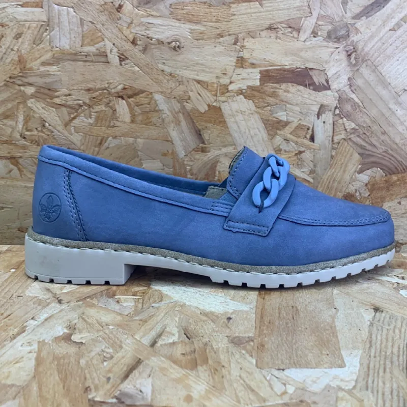Rieker Womens Fashion Loafer - Blue sold by The Foot Factory