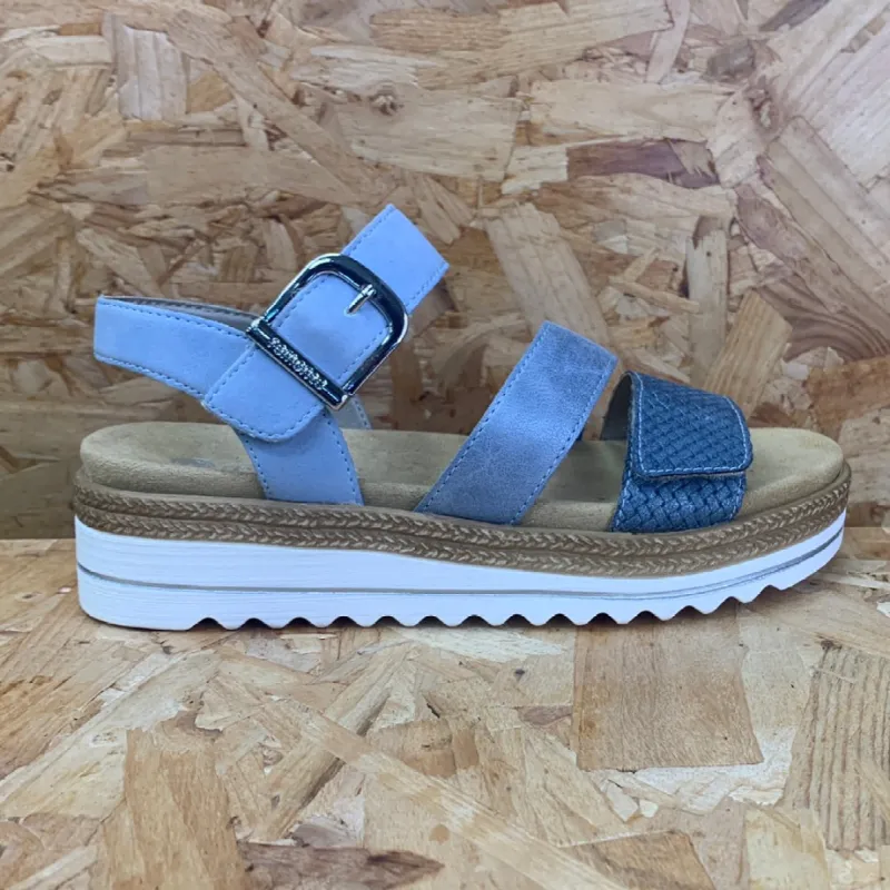 Remonte Womens Fashion Platform Sandal - Blue sold by The Foot Factory