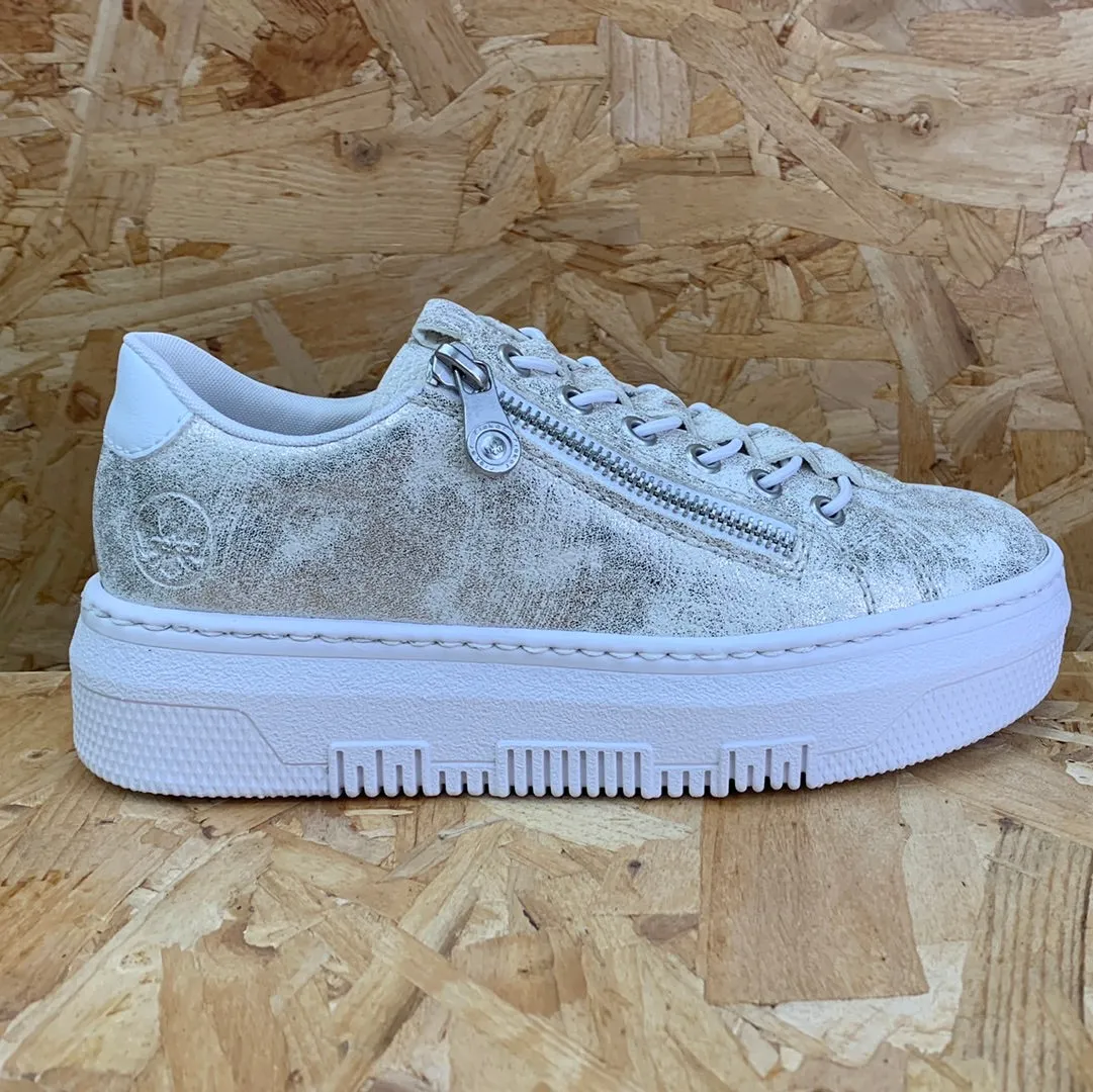 Rieker Womens Platform Trainers - Metallic sold by The Foot Factory