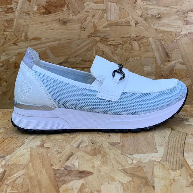 Rieker Womens Fashion Loafer - Light Blue sold by The Foot Factory