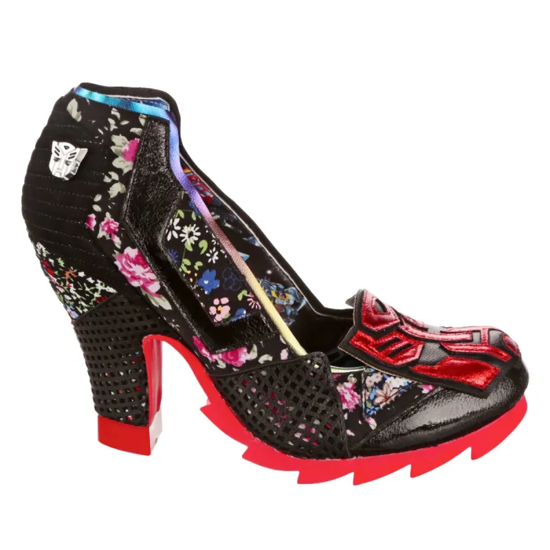 Irregular Choice Womens Transformers All Sparkle High Heels - Black sold by The Foot Factory