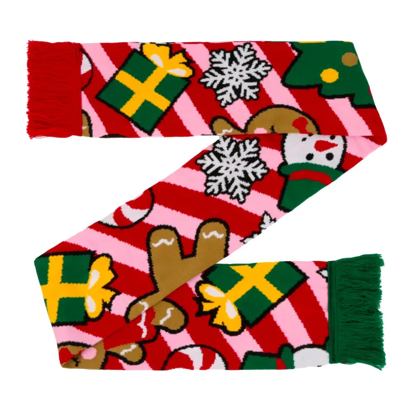 Irregular Choice Womens Christmas Candy Dandy Scarf - Pink sold by The Foot Factory