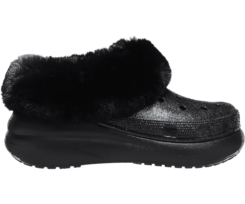 Crocs Unisex Furever Crush Glitter Clog - Black sold by The Foot Factory