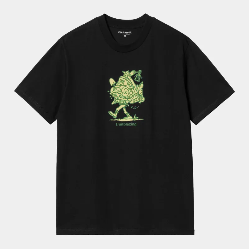 Carhartt WIP Mens Trailblazer Short Sleeved Organic T-Shirt - Black sold by The Foot Factory