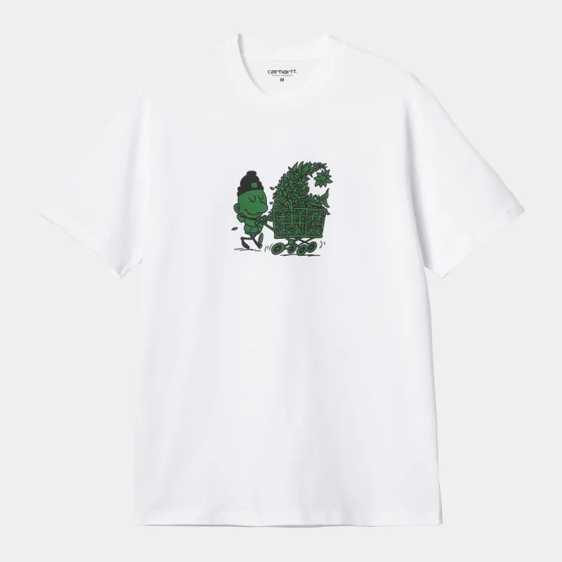 Carhartt WIP Mens Shopper Short Sleeved Organic T-Shirt - White sold by The Foot Factory