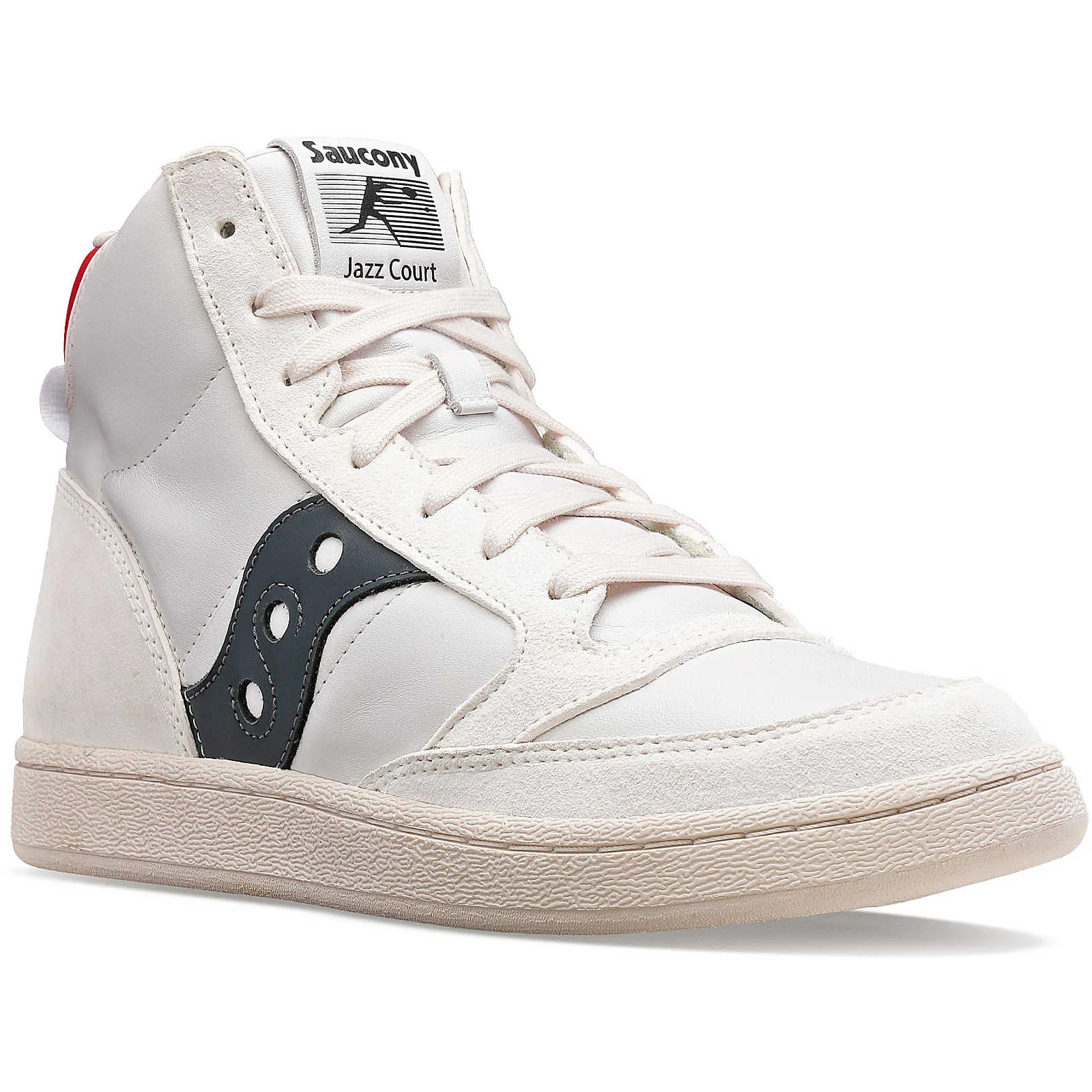 Saucony Mens Jazz Court High Top Trainers - White / Navy sold by The Foot Factory product image thumbnail 4