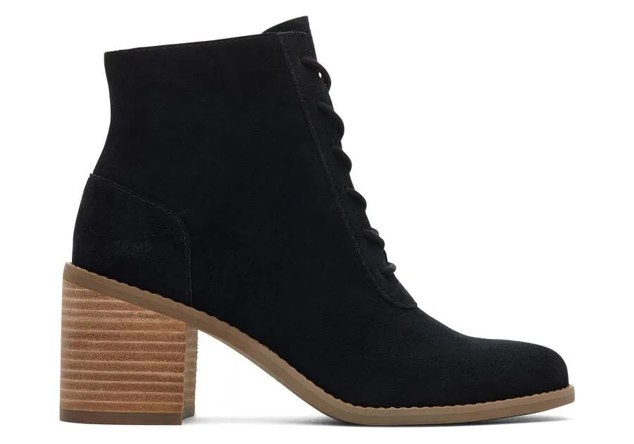 TOMS Womens Evelyn Lace Up Ankle Boot - Black sold by The Foot Factory