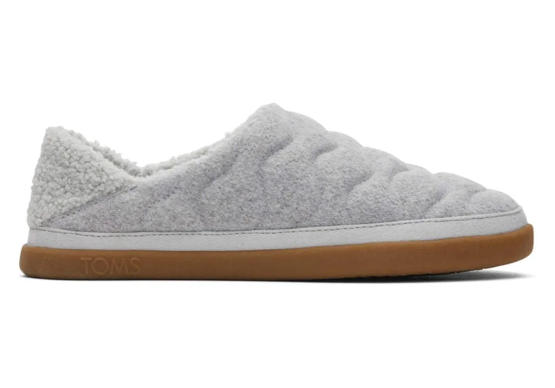 TOMS Womens Ezra Quilted Slippers - Raindrop Grey sold by The Foot Factory