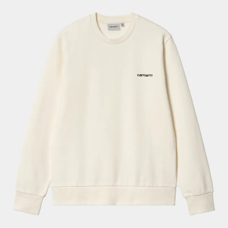 Carhartt WIP Mens Script Embroidery Sweat Top - Wax / Black sold by The Foot Factory