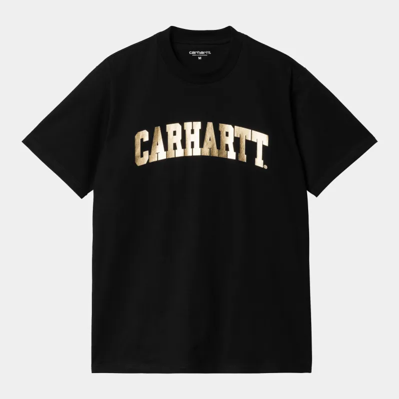 Carhartt WIP Mens University T-Shirt - Black / Gold sold by The Foot Factory