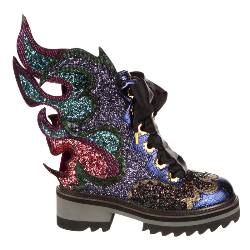 Irregular Choice Womens Dragons & Fire Dragon Fyre Bug Ankle Boots - Purple sold by The Foot Factory
