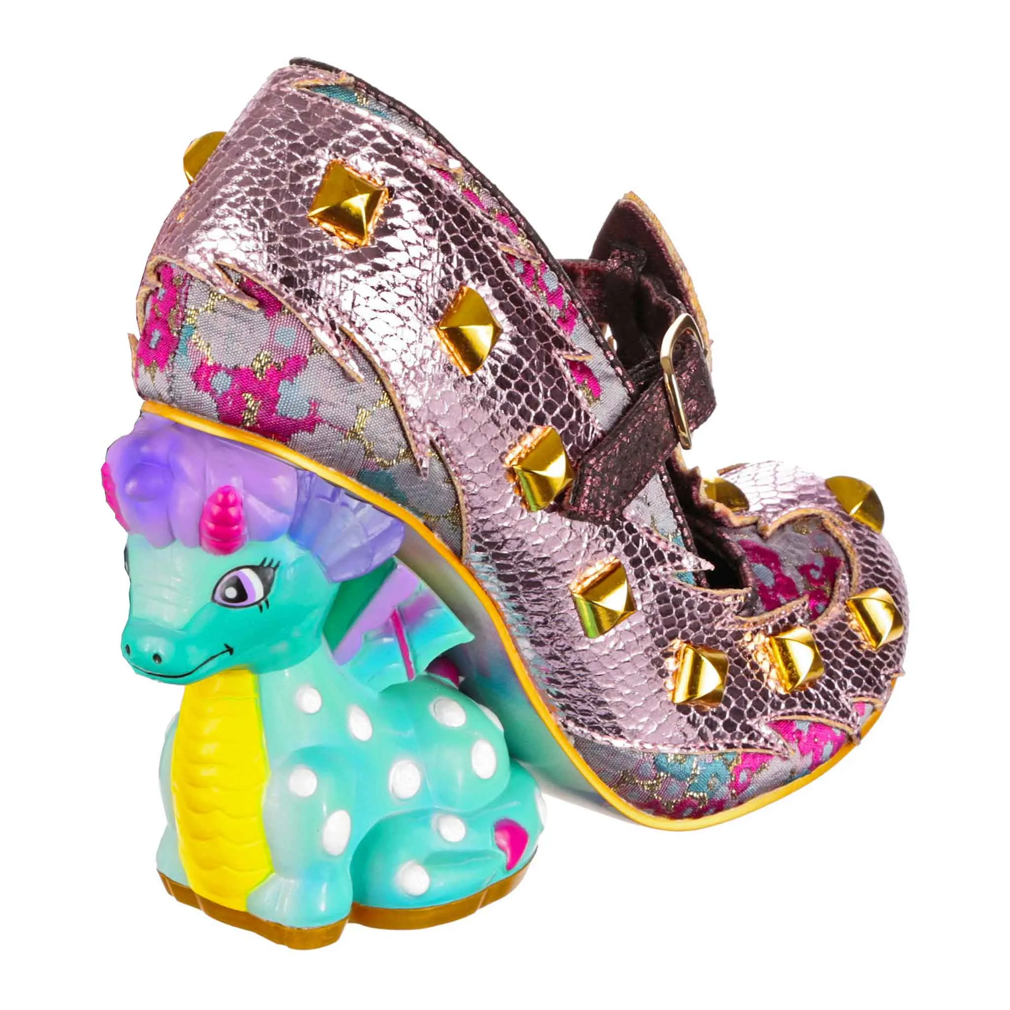 Irregular Choice Womens Dragons & Fire Flail Tail High Heels - Rose sold by The Foot Factory product image thumbnail 3
