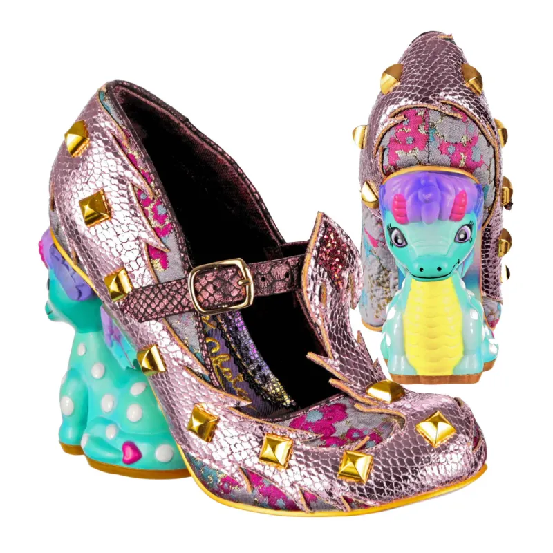 Irregular Choice Womens Dragons & Fire Flail Tail High Heels - Rose sold by The Foot Factory