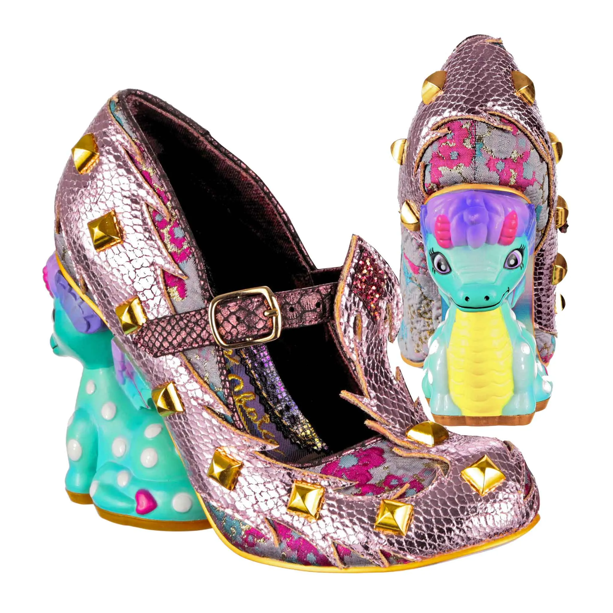Irregular Choice Womens Dragons & Fire Flail Tail High Heels - Rose sold by The Foot Factory