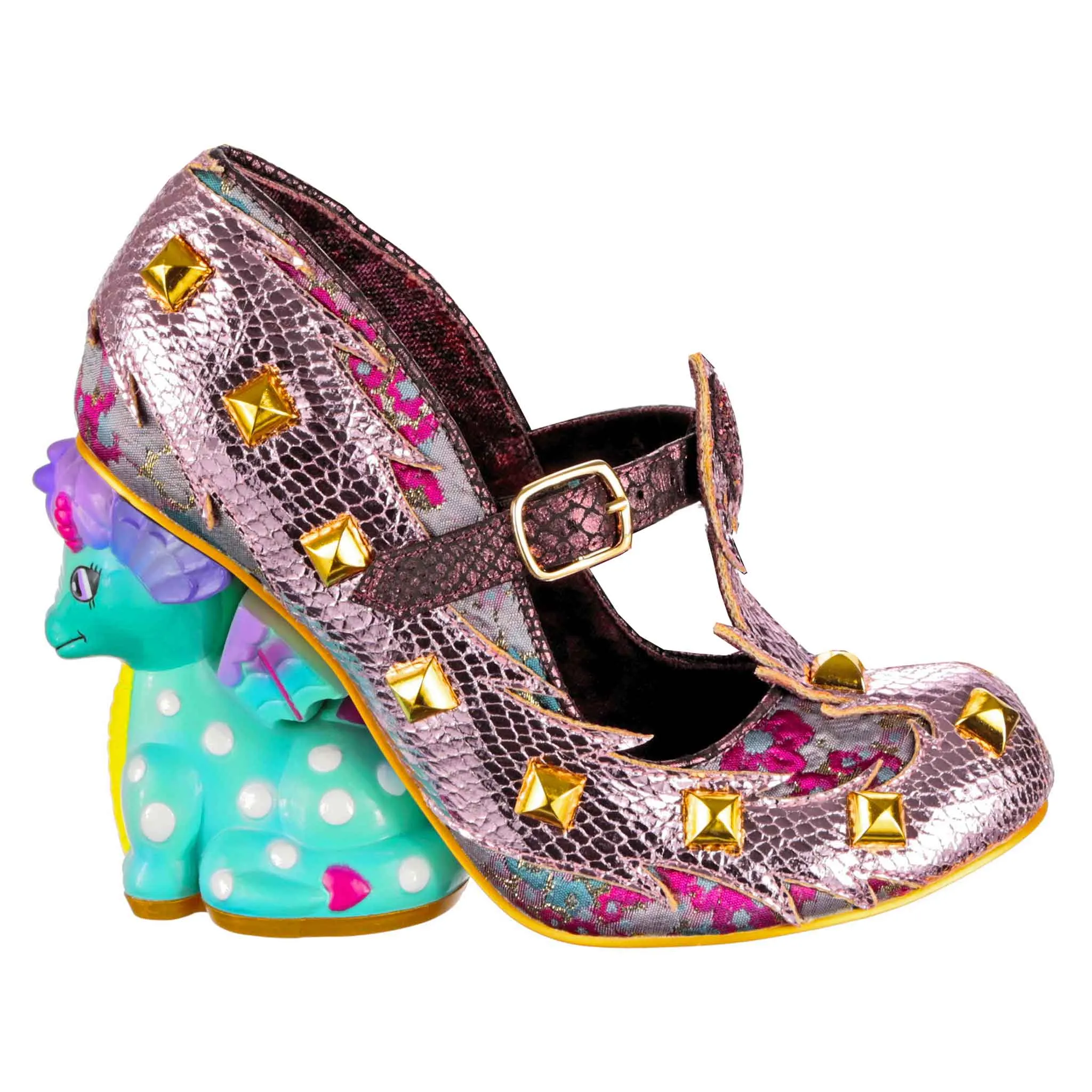 Irregular Choice Womens Dragons & Fire Flail Tail High Heels - Rose sold by The Foot Factory product image thumbnail 4