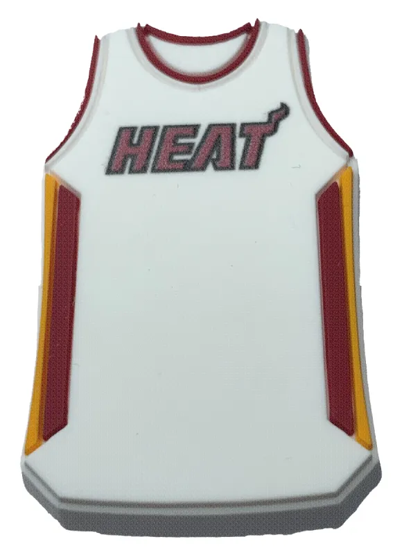 Crocs Jibbitz NBA Miami Heat White Jersey Charm sold by The Foot Factory