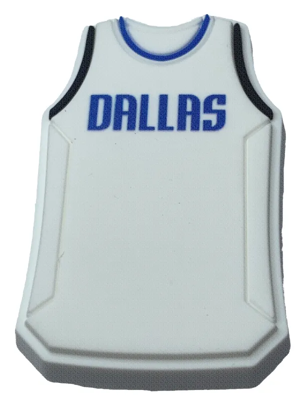 Crocs Jibbitz NBA Dallas Mavericks White Jersey Charm sold by The Foot Factory