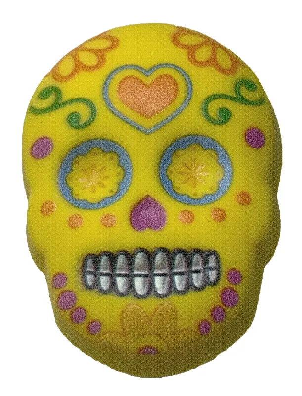 Crocs Jibbitz Day of the Dead Yellow Skull Charm sold by The Foot Factory