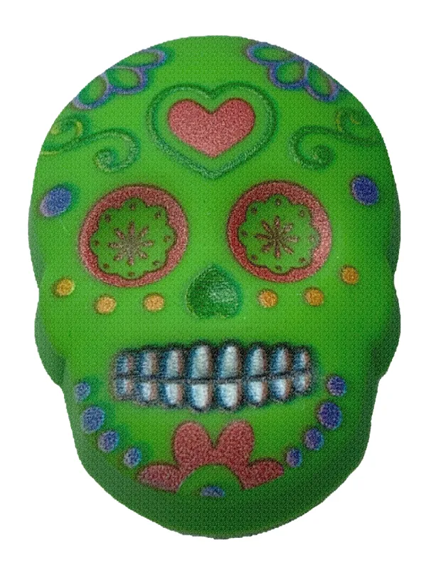 Crocs Jibbitz Day of the Dead Green Skull Charm sold by The Foot Factory
